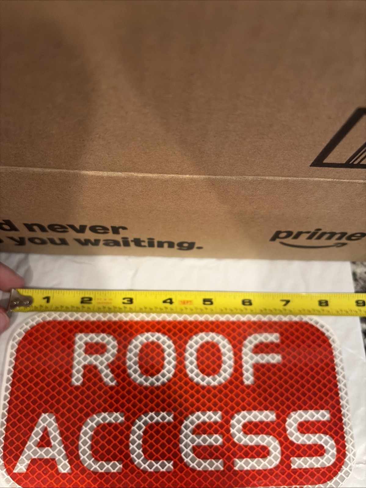 roof access metal reflective sign