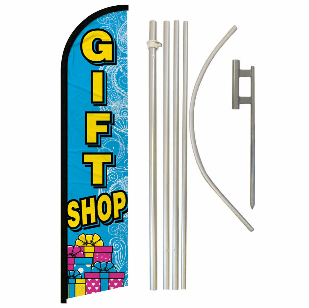 Gift Shop Full Curve Windless Swooper Flag Pole Kit Souvenirs