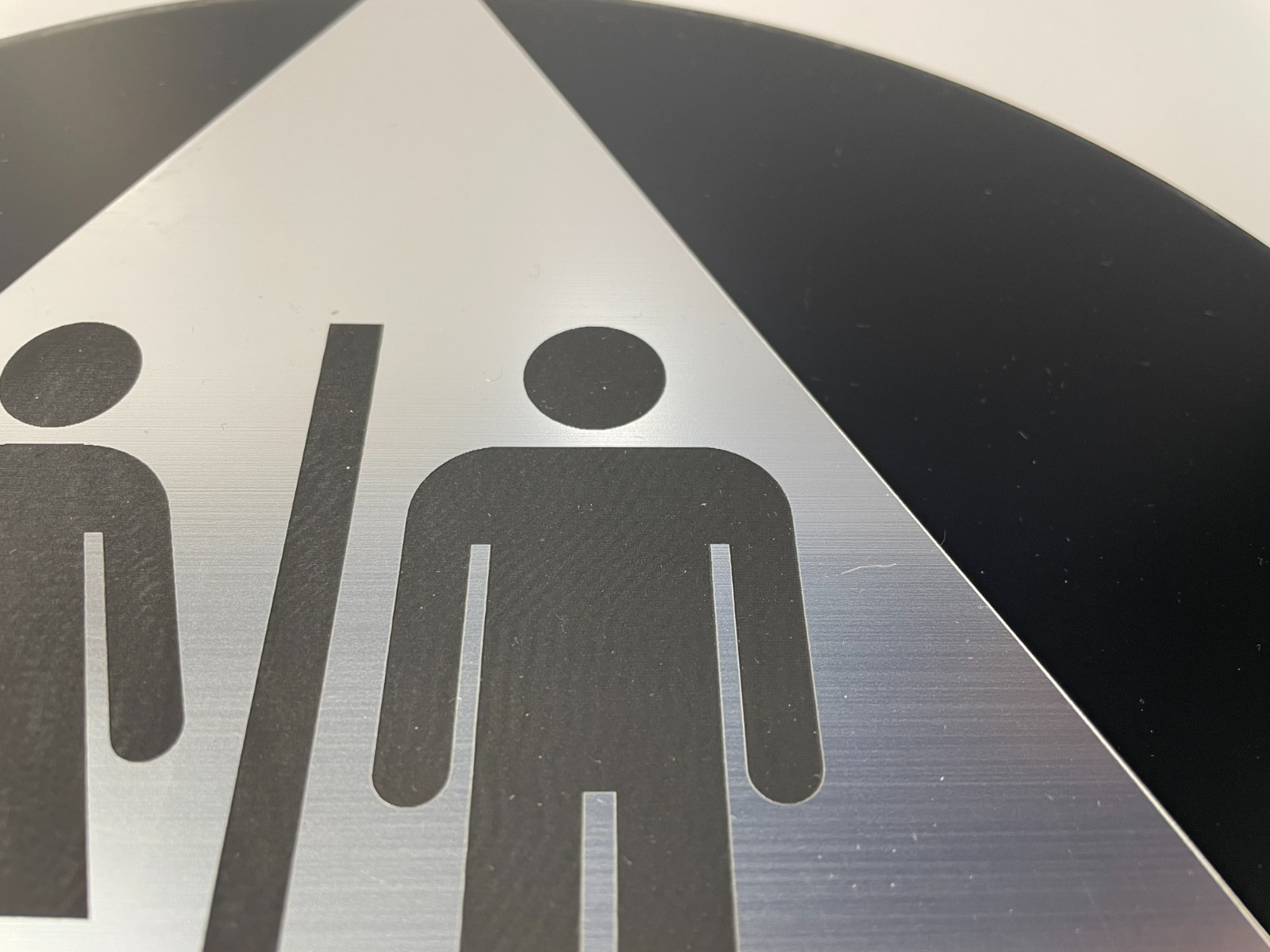 NEW ADHESIVE UNISEX RESTROOM SIGN ROUND 12&Prime; DIAMETER WEIGHS 1.5-2 LBS DURABLE