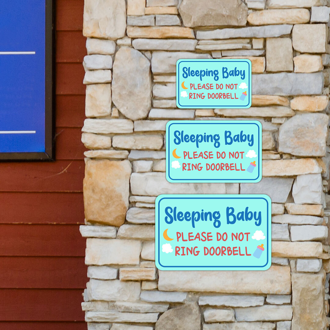 Classic Framed Plus Sleeping Baby Please Do Not Ring Doorbell Sign