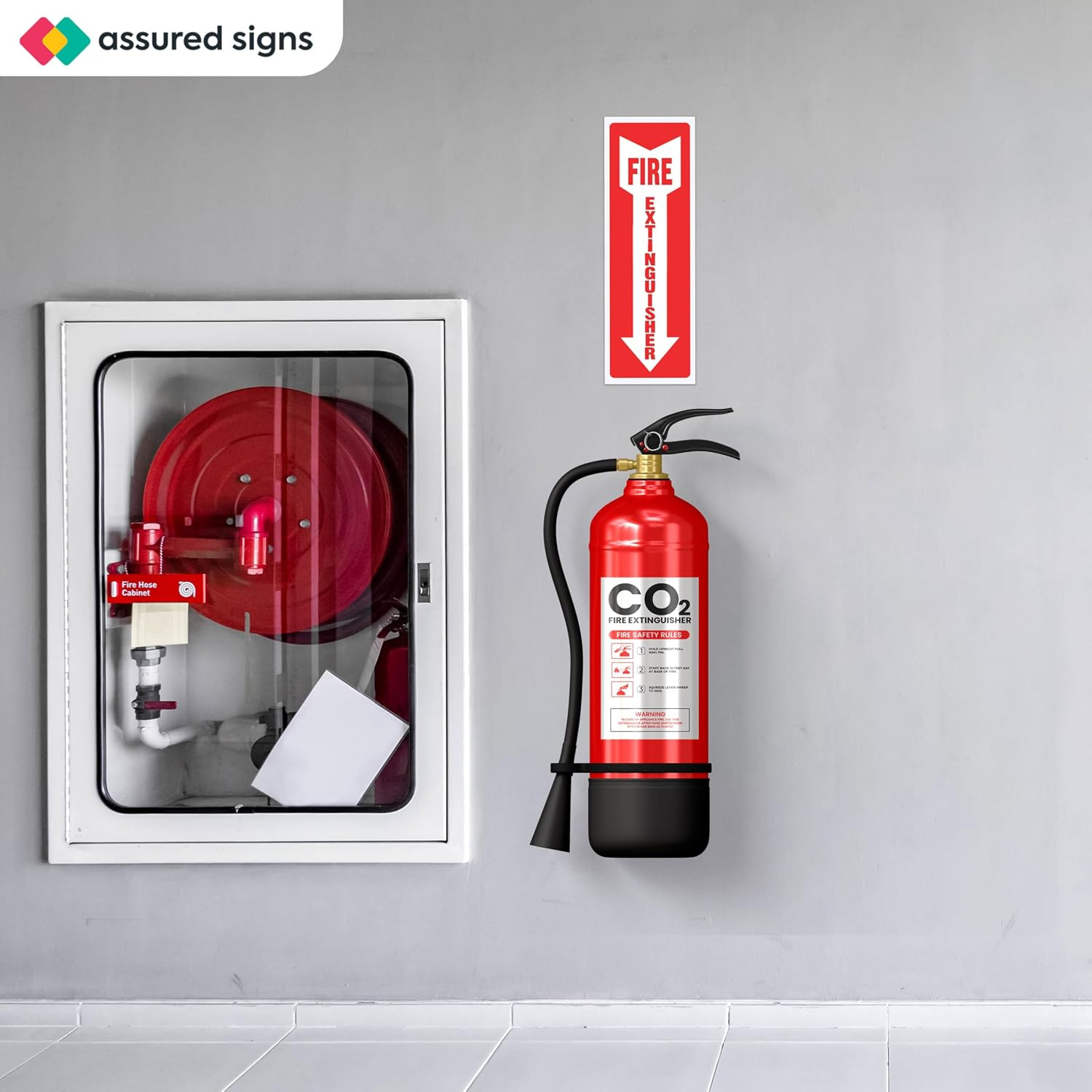 8 Pack Fire Extinguisher Sign Stickers 4×12 Vinyl Safety Labels Indoor Outdoor