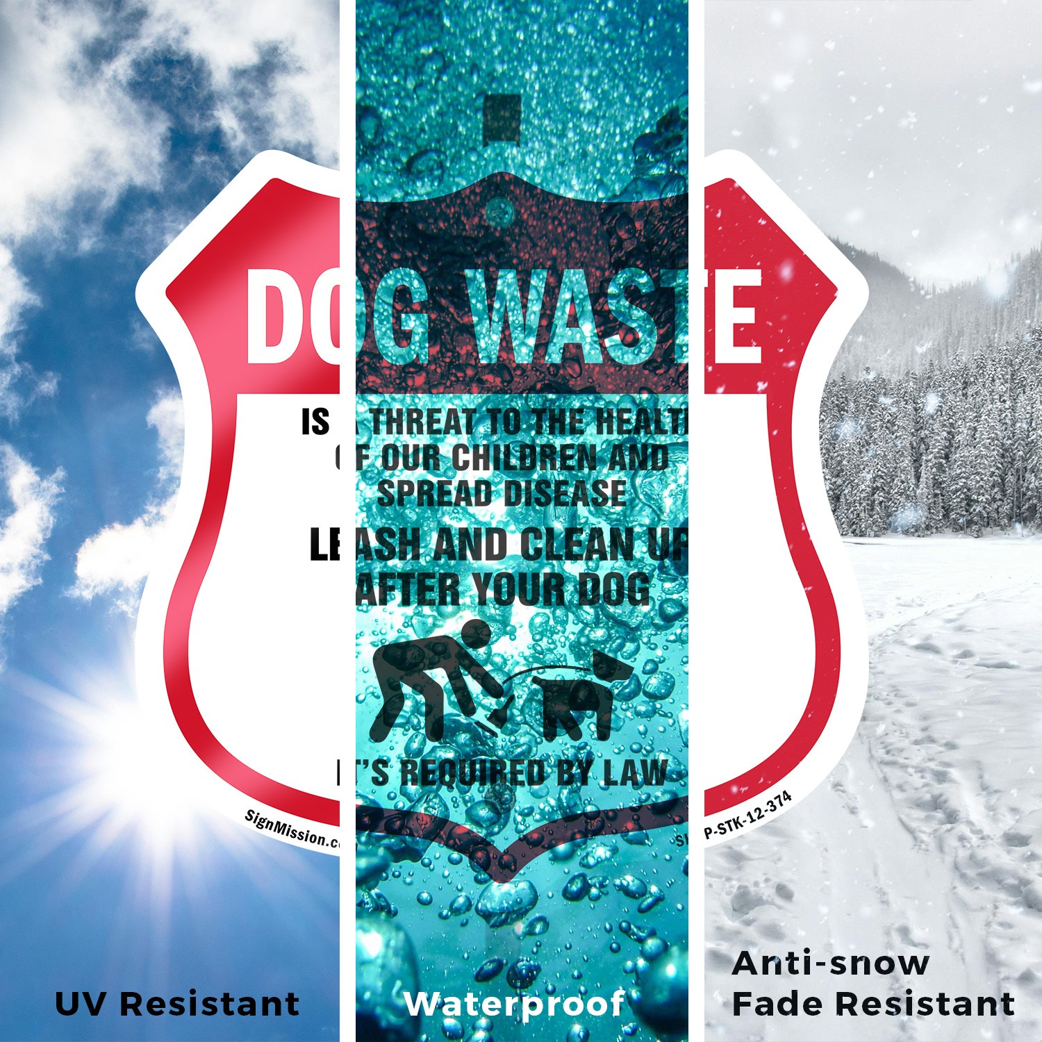 Dog Poop Shield Sign Dog Waste Is A Threat To The Health Shield Sign With Stake