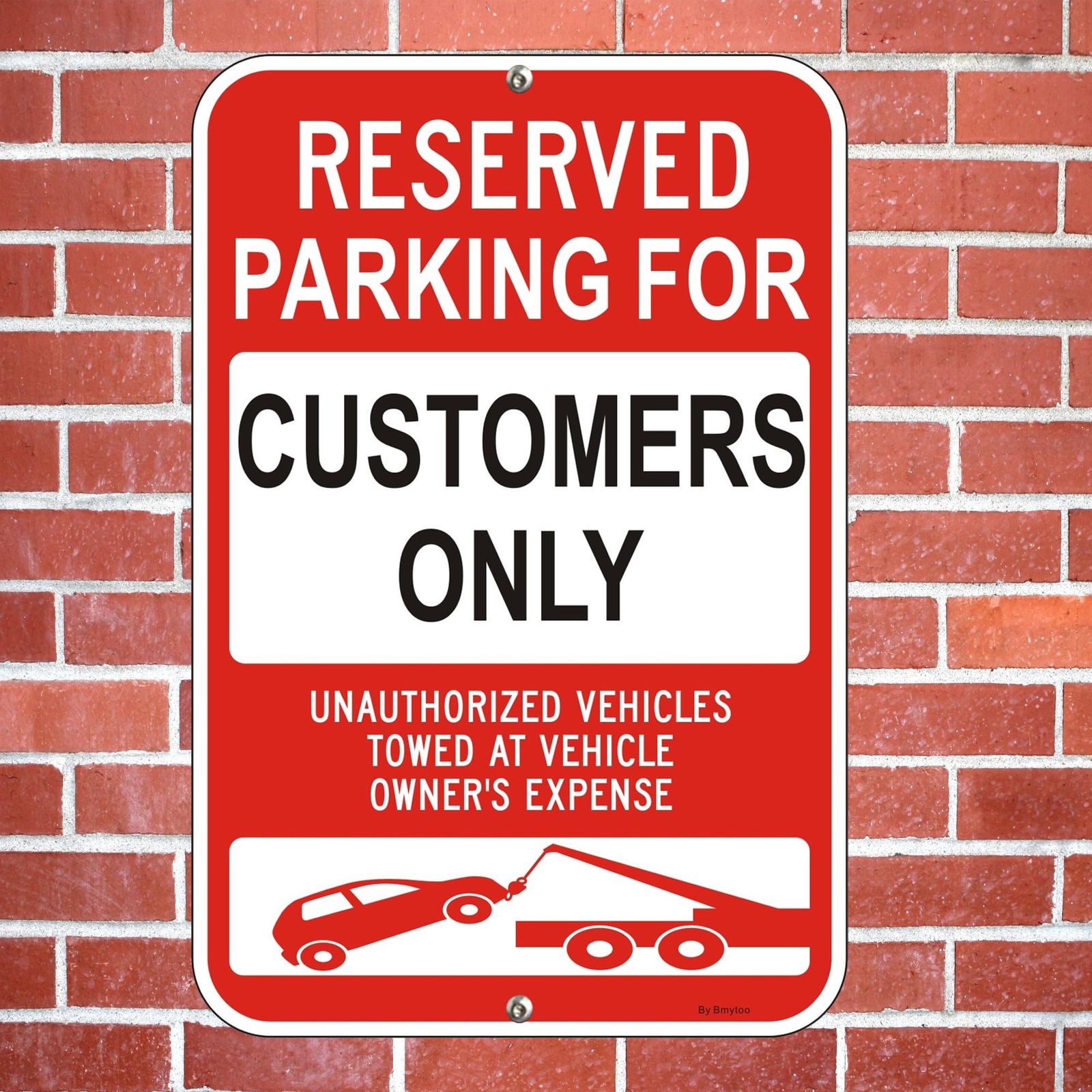 2 Pack Reserved Parking For Customers Only Sign, 18&Prime; x 12&Prime; Unauthorized Vehic…
