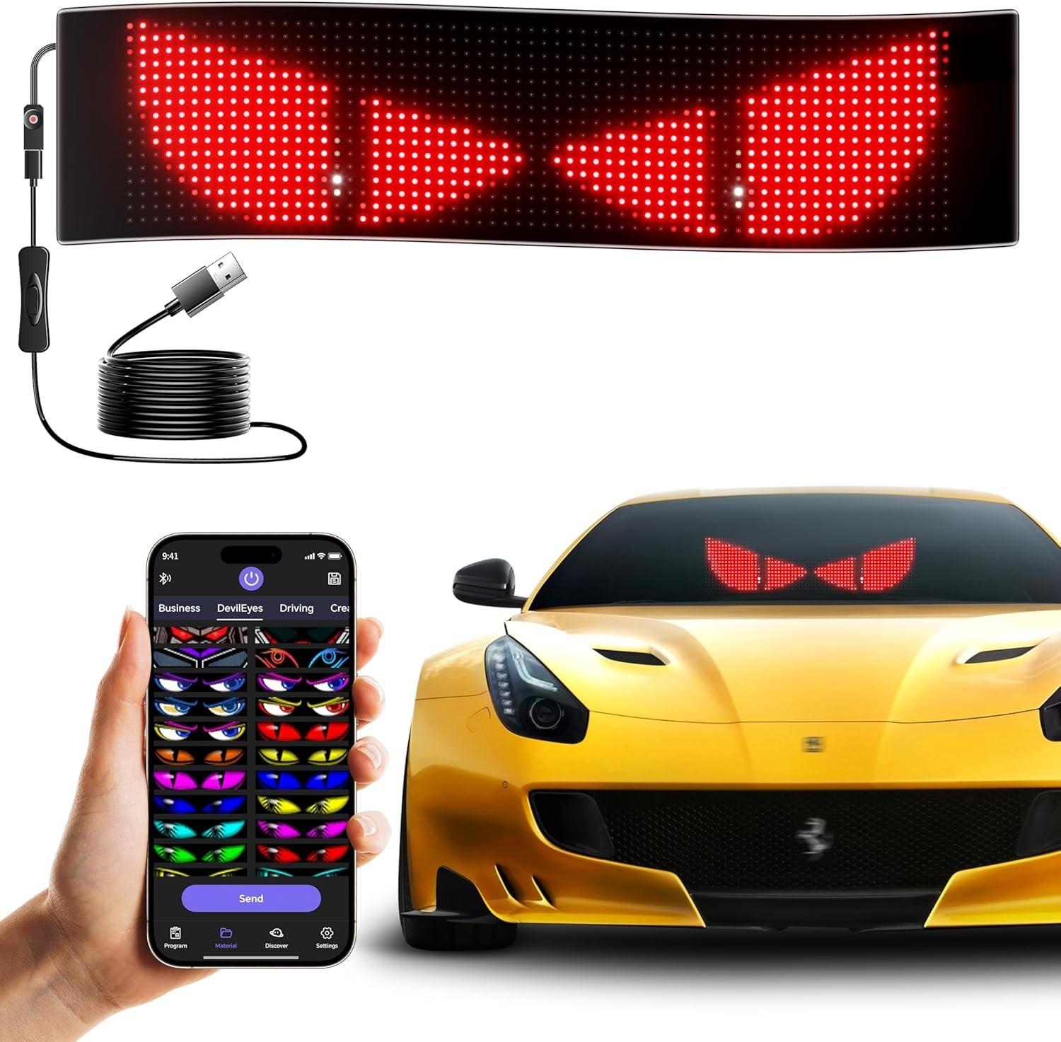 Multi-Functional DIY LED Display for Cars – App-Controlled Scrolling Ads