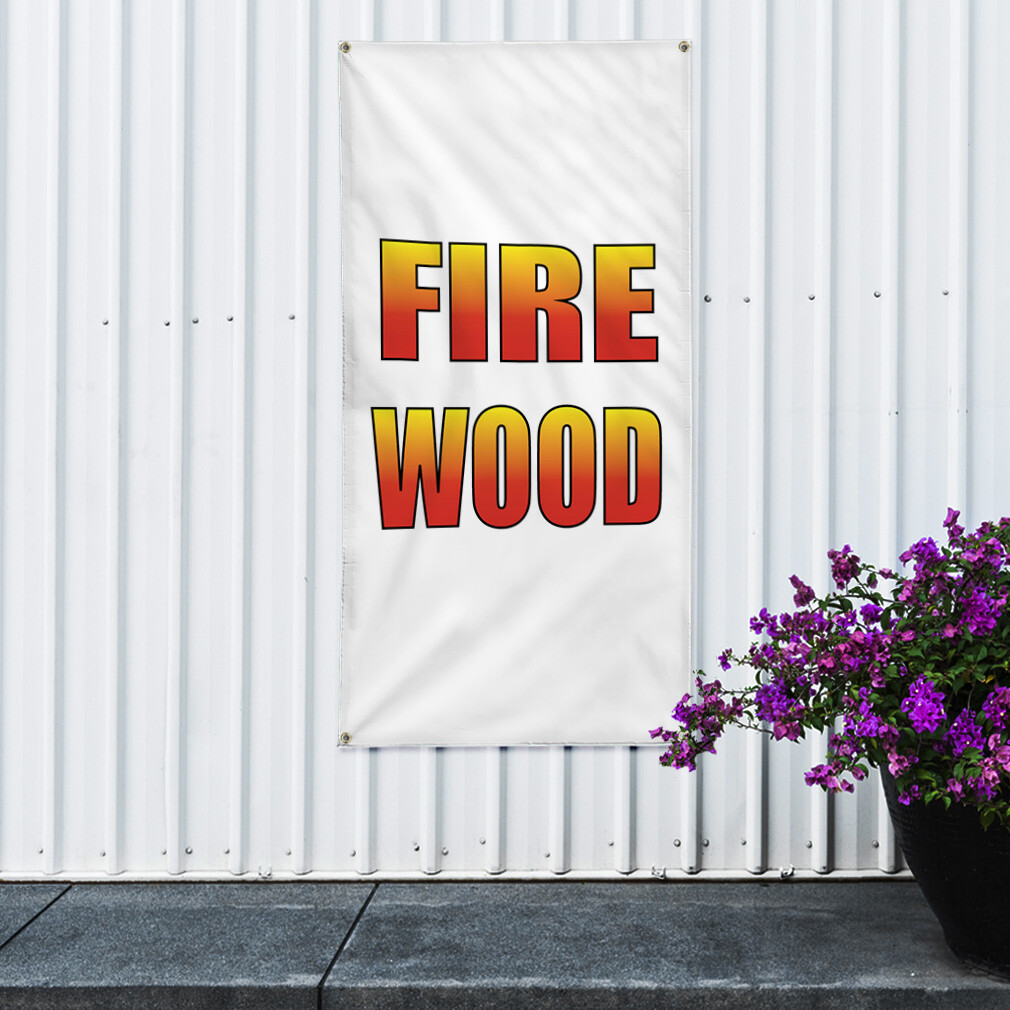 Vertical Vinyl Banner Multiple Sizes Firewood Promotion Business Business
