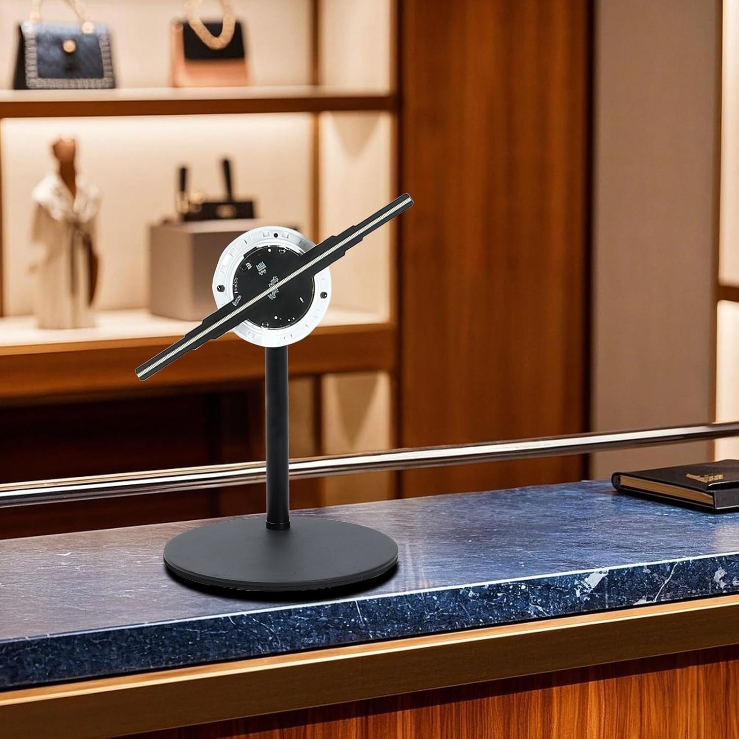 9.1&Prime; Hologram Fan: App-Controlled 3D Display with LED Lights for Trade Shows