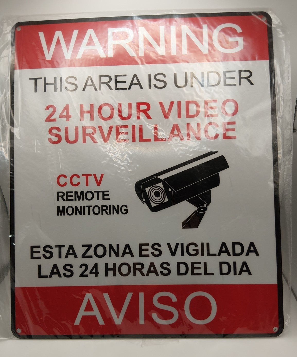 CCTV Warning Sign ENGLISH / SPANISH 9inc x 11in