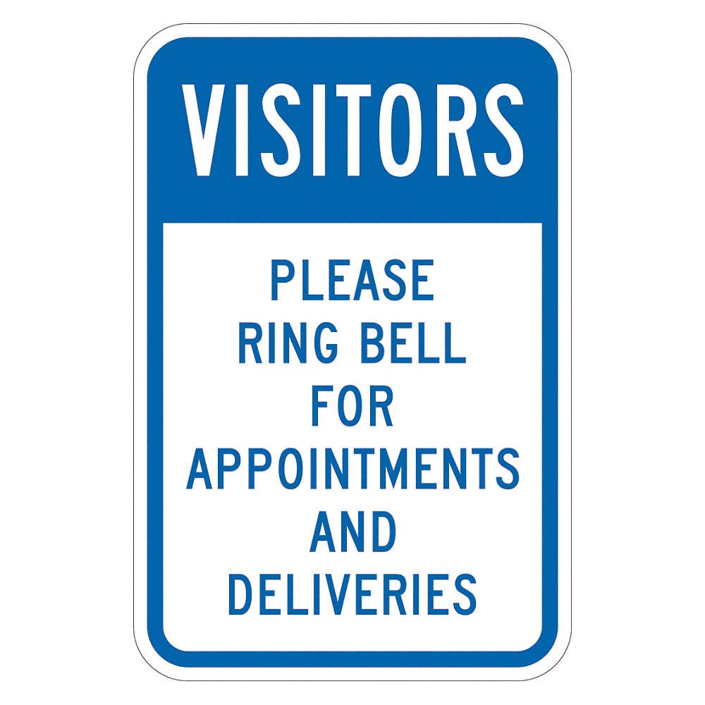 LYLE T1-6125-EG_12x18 Rflctv Visitors Sign,18x12in,Aluminum 448Y62