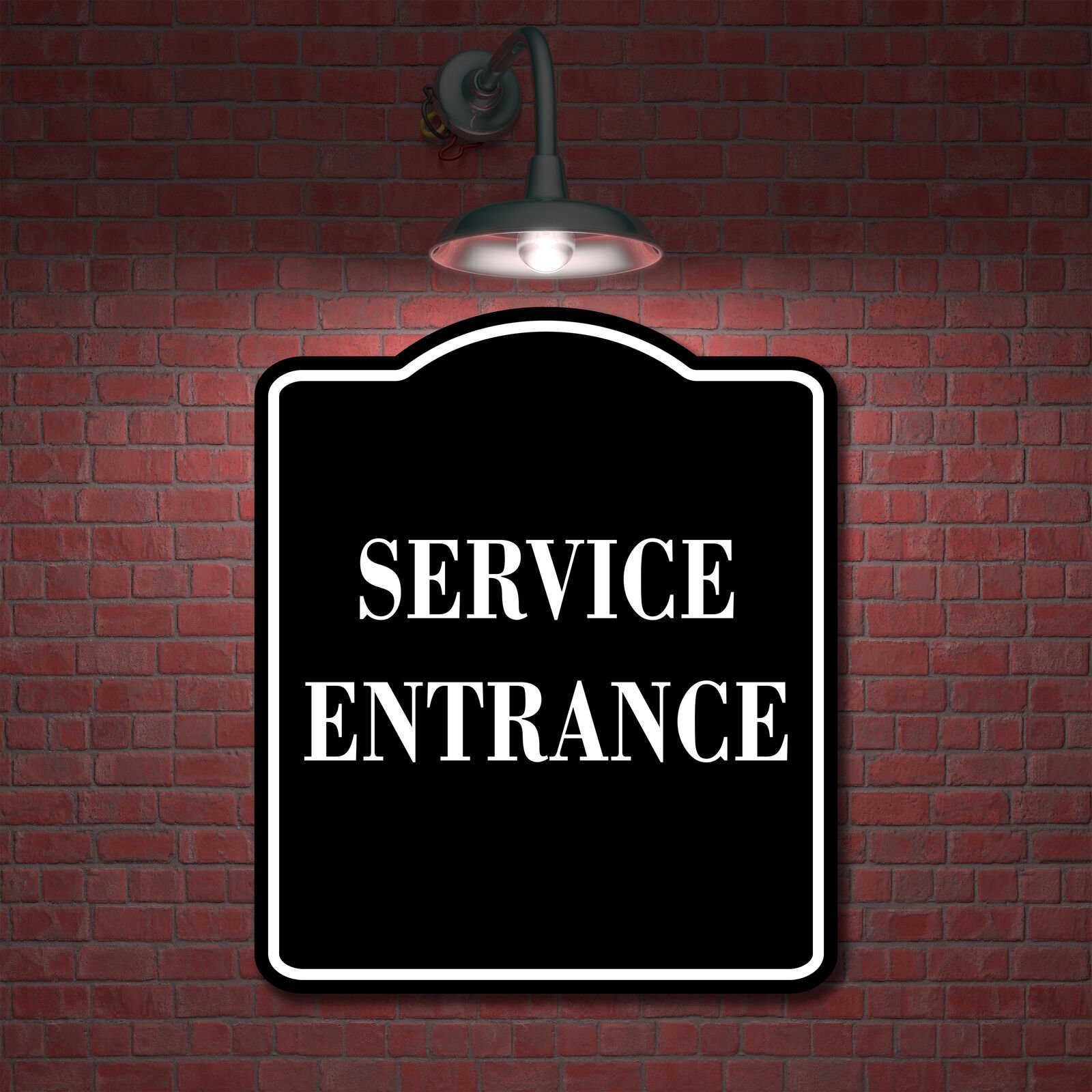 Service Entrance BLACK Aluminum Composite Sign