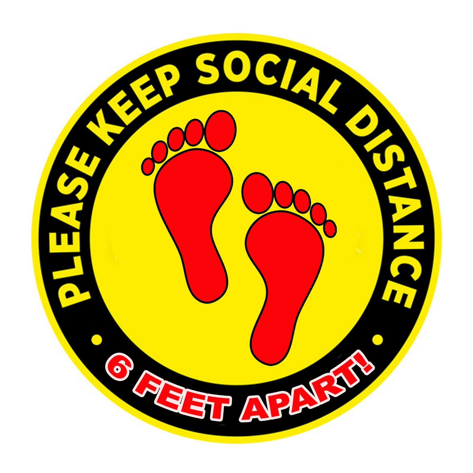 50 Pack Social Distancing Floor/Wall 10&Prime; Vinyl Decal Sticker – SHIPS FREE NOW!