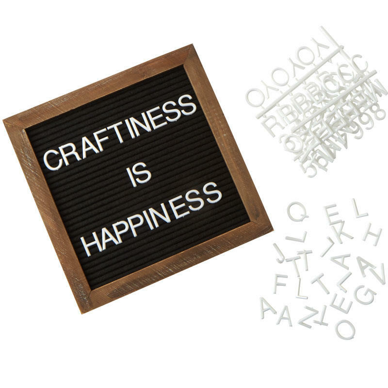 Factory Direct Craft Black Felt with Wood Frame Letter Board Wall Art