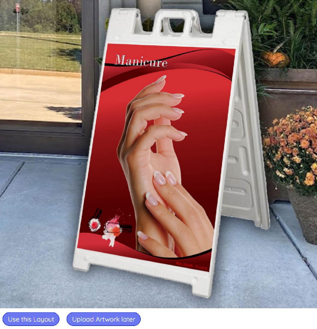 SideWalk Sign & 2 Plastic Sign Panels 24 »x36 » Custom Printed Your Text & Logos