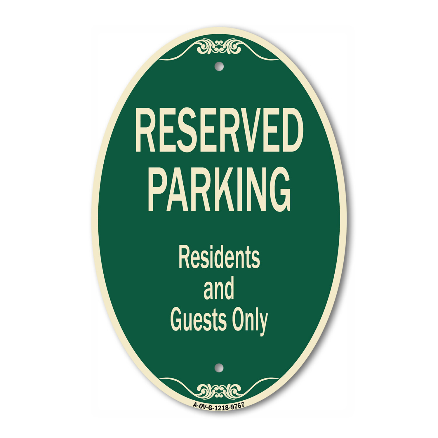 Designer Series Oval – Reserved Parking – Residents And Guests Only