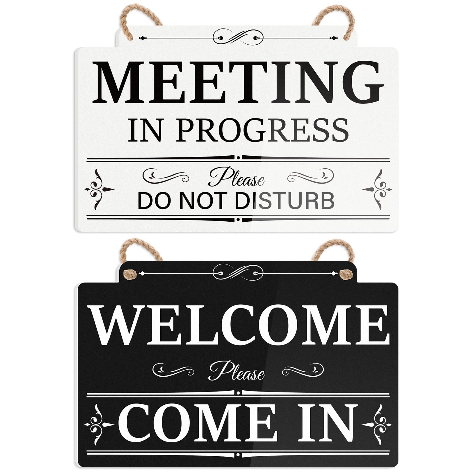 Meeting in Progress Door Sign Do Not Disturb Door Hanger Double-Sided Welcome…