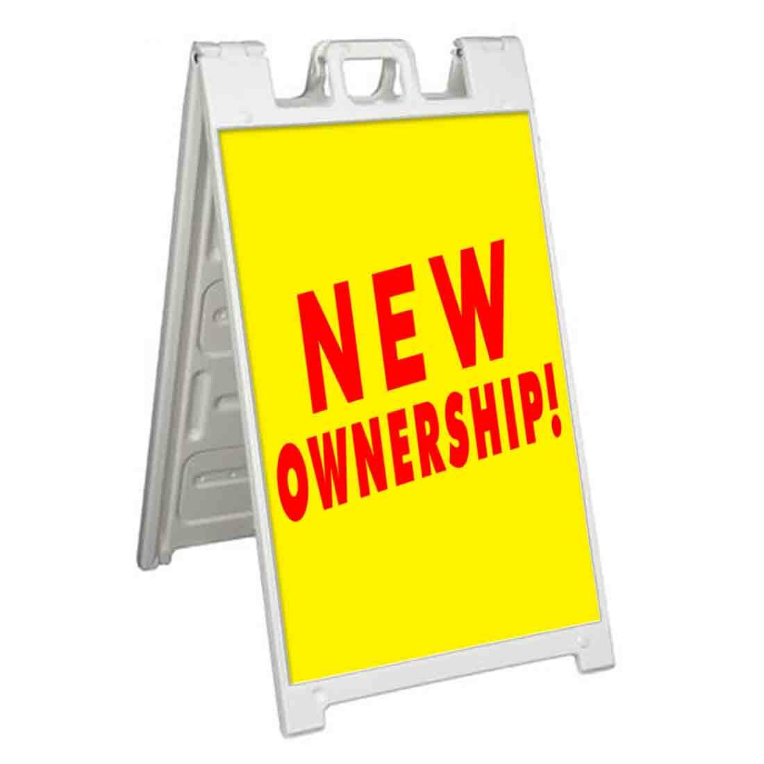 NEW OWNERSHIP! Signicade 24×36 Aframe Sidewalk Sign Banner Decal NEW MANAGEMENT
