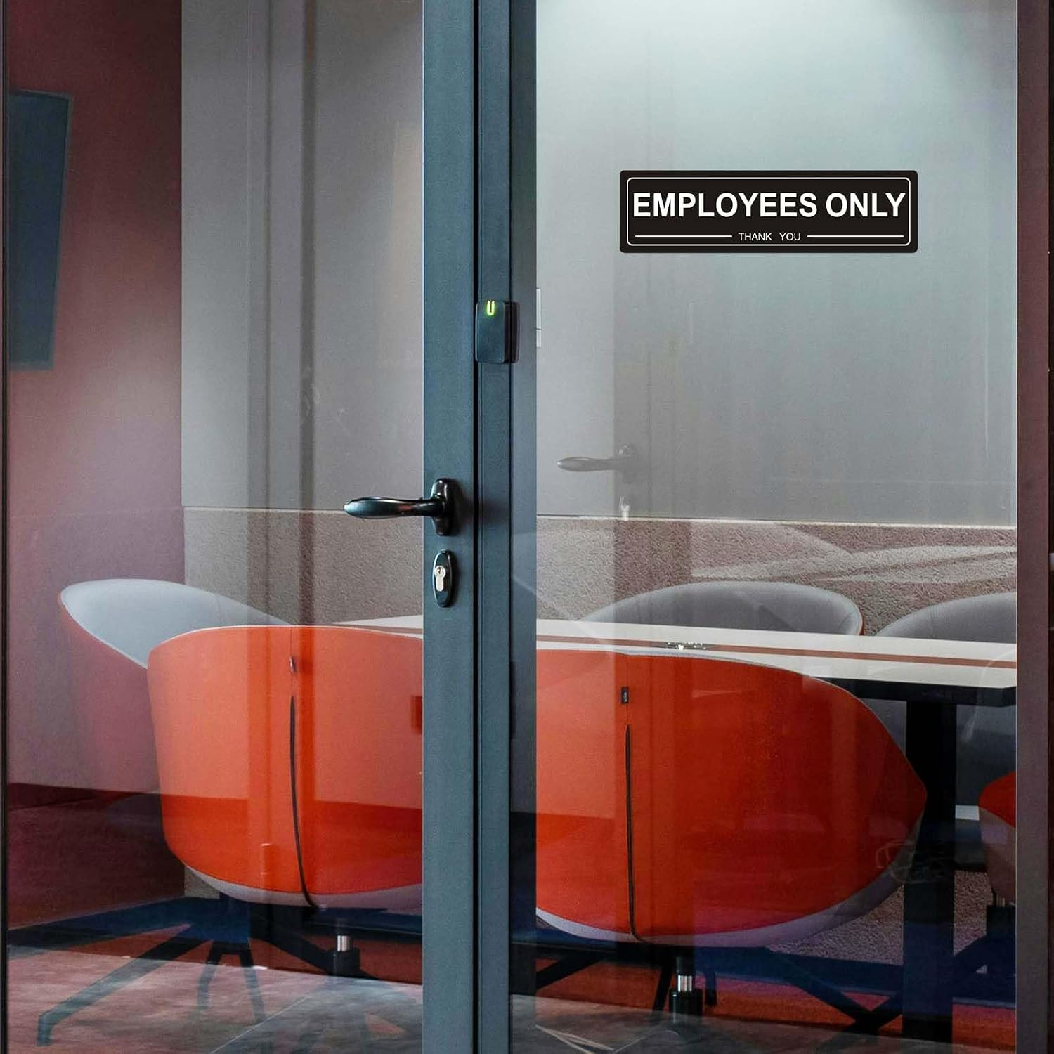 (4 Pack) Self-Adhesive Employees Only Sign for Door, 7&Prime; X 2&Prime; Durable Acrylic Sta