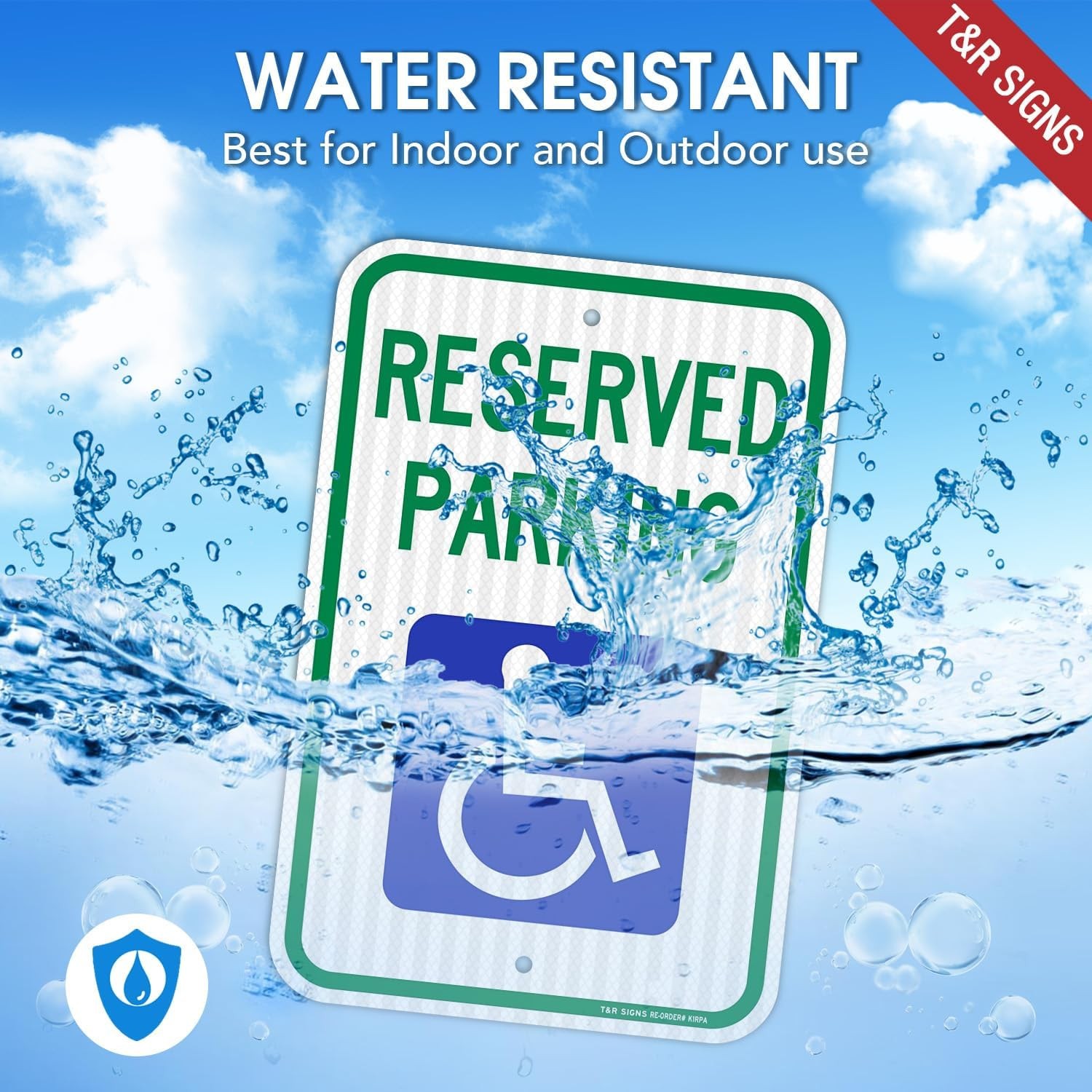 (2 Pack) Handicap Parking Sign, Reserved Parking Sign, Large 18&Prime; x 12&Prime; Engine…