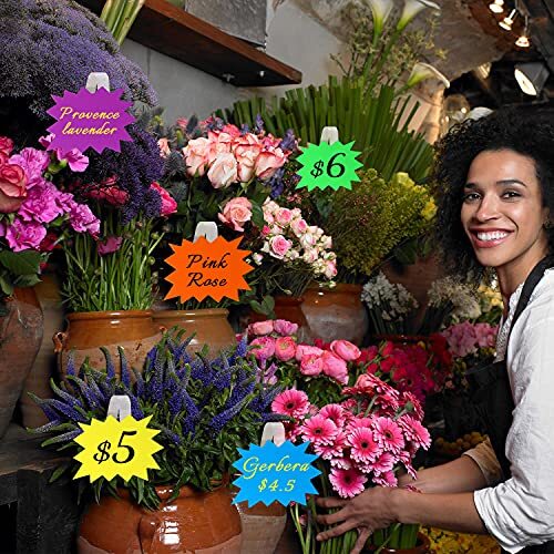 90 Pcs Colorful Starburst Signs for Retail Garage Sale Pricing Yard Sale Tags