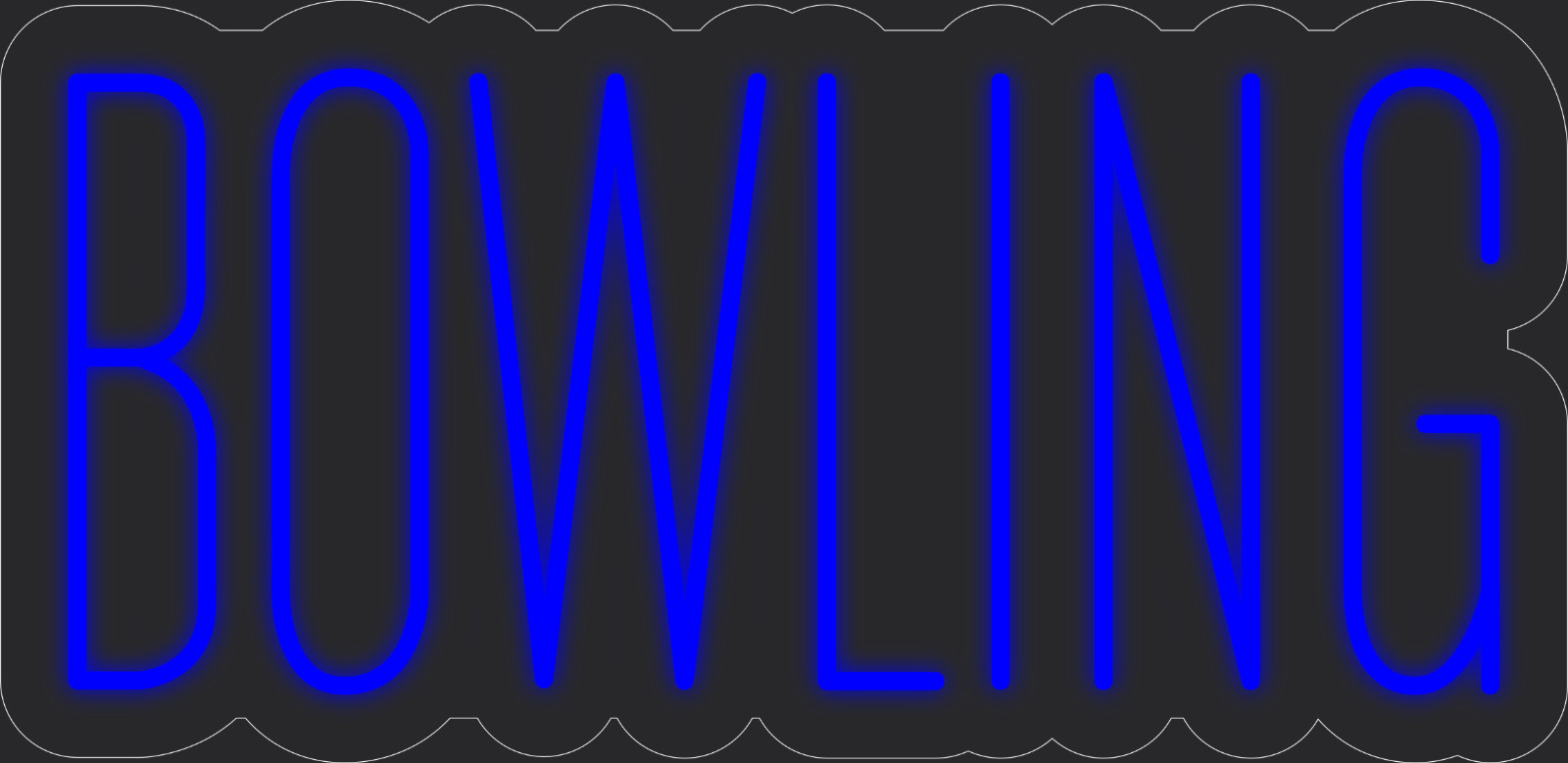 Bowling Neon LED Sign Business Wall Decor Lighted Store Sign 24 x 12 in.