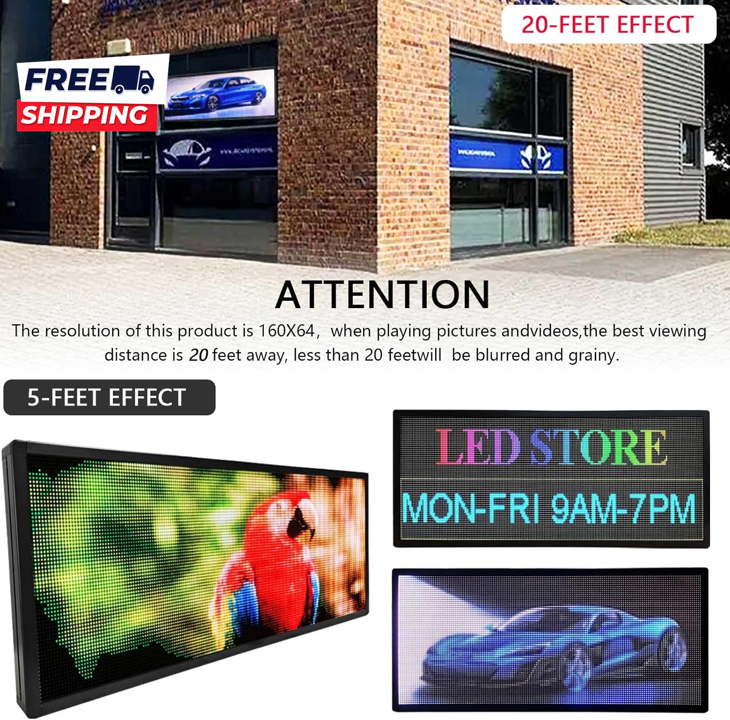 HS Led Sign Scrolling Programmable Outdoor Digital Open Neon Signs Display Scree