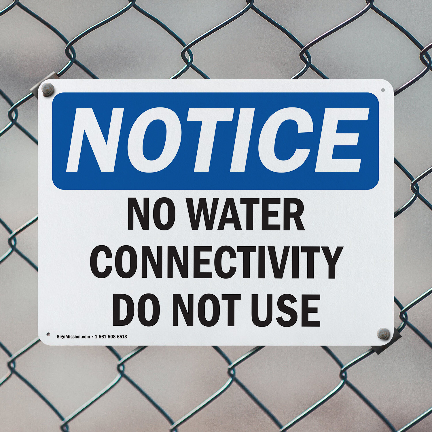 (2 Pack) No Water Connectivity Do Not Use OSHA Notice Sign Decal Metal Plastic