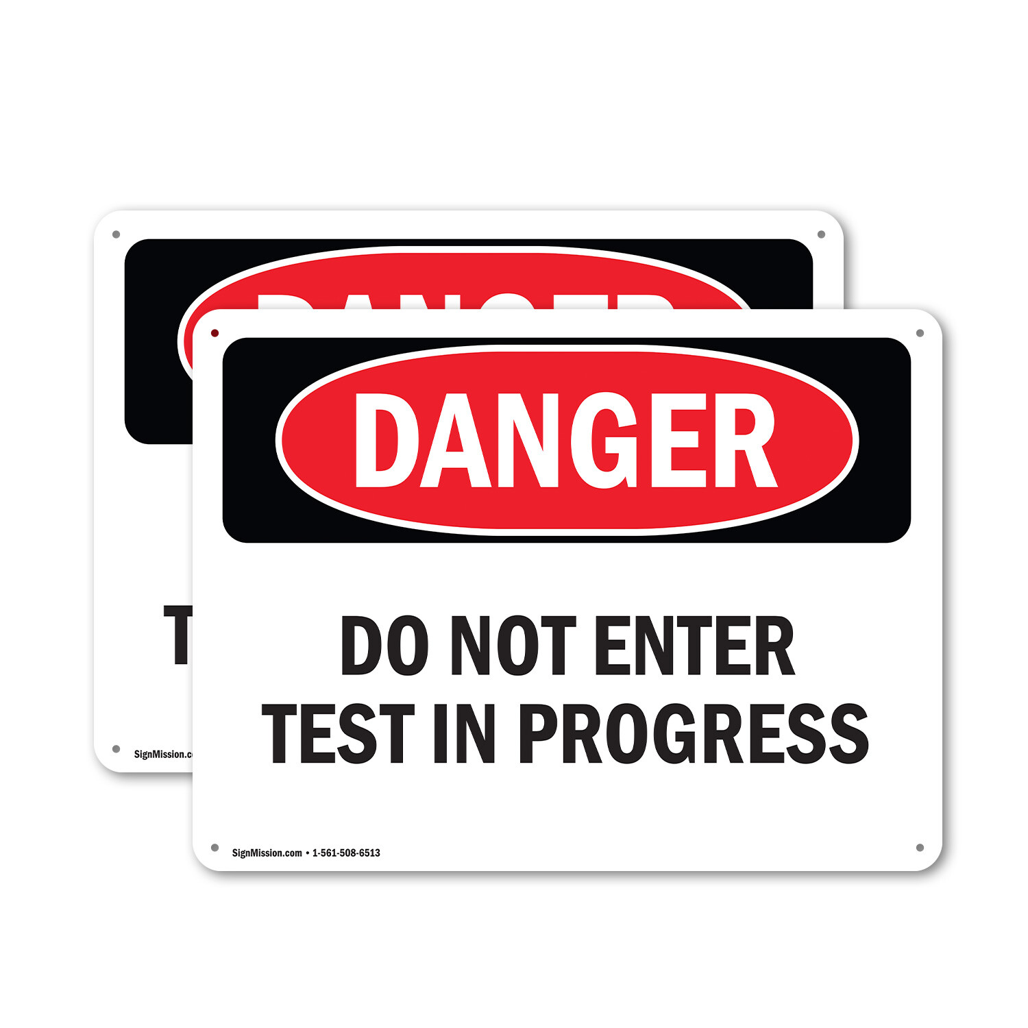 (2 Pack) Do Not Enter Test In Progress OSHA Danger Sign Decal Metal Plastic