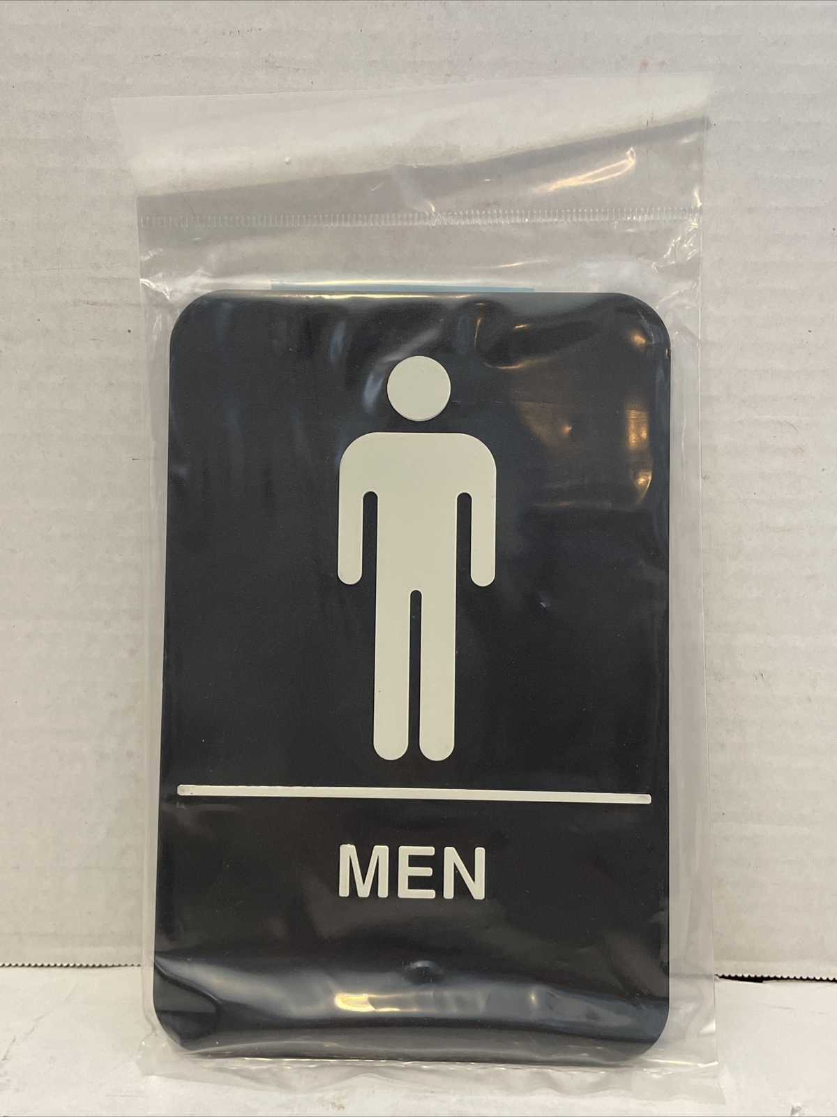 New*Men Restroom/Restrooms Sign w/Braille*Self Adhesive*6×9*Business/Retail