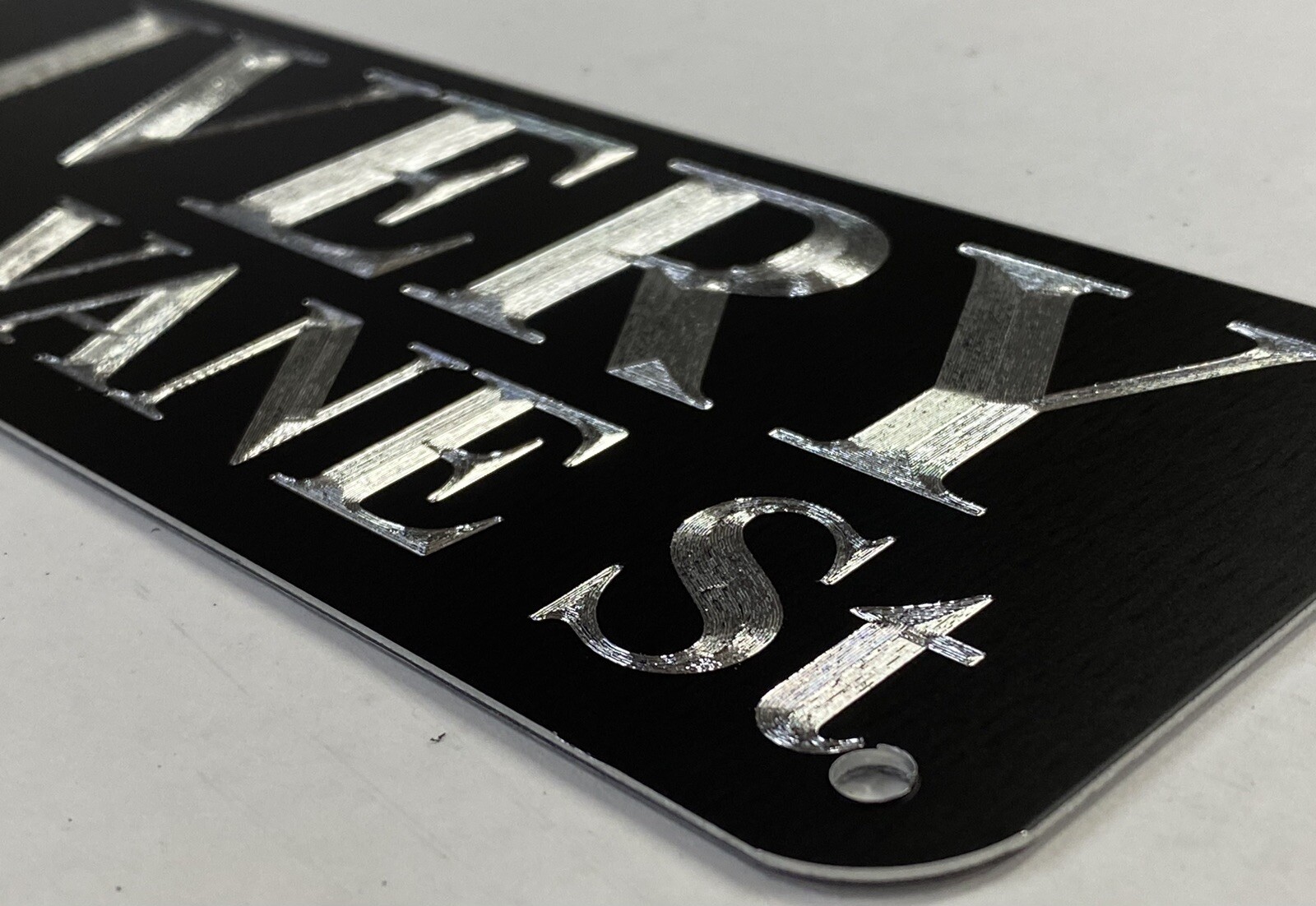 Engraved Custom Delivery Direction Diamond Etched Metal 12×3 Business Sign