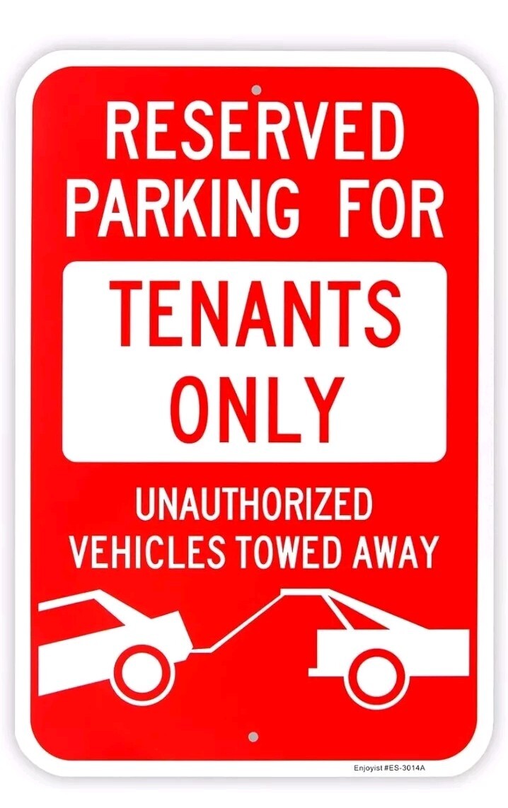 Large Reserved Parking Sign Tenants Parking Only Sign 18&Prime;x 12&Prime; .040 Aluminum …