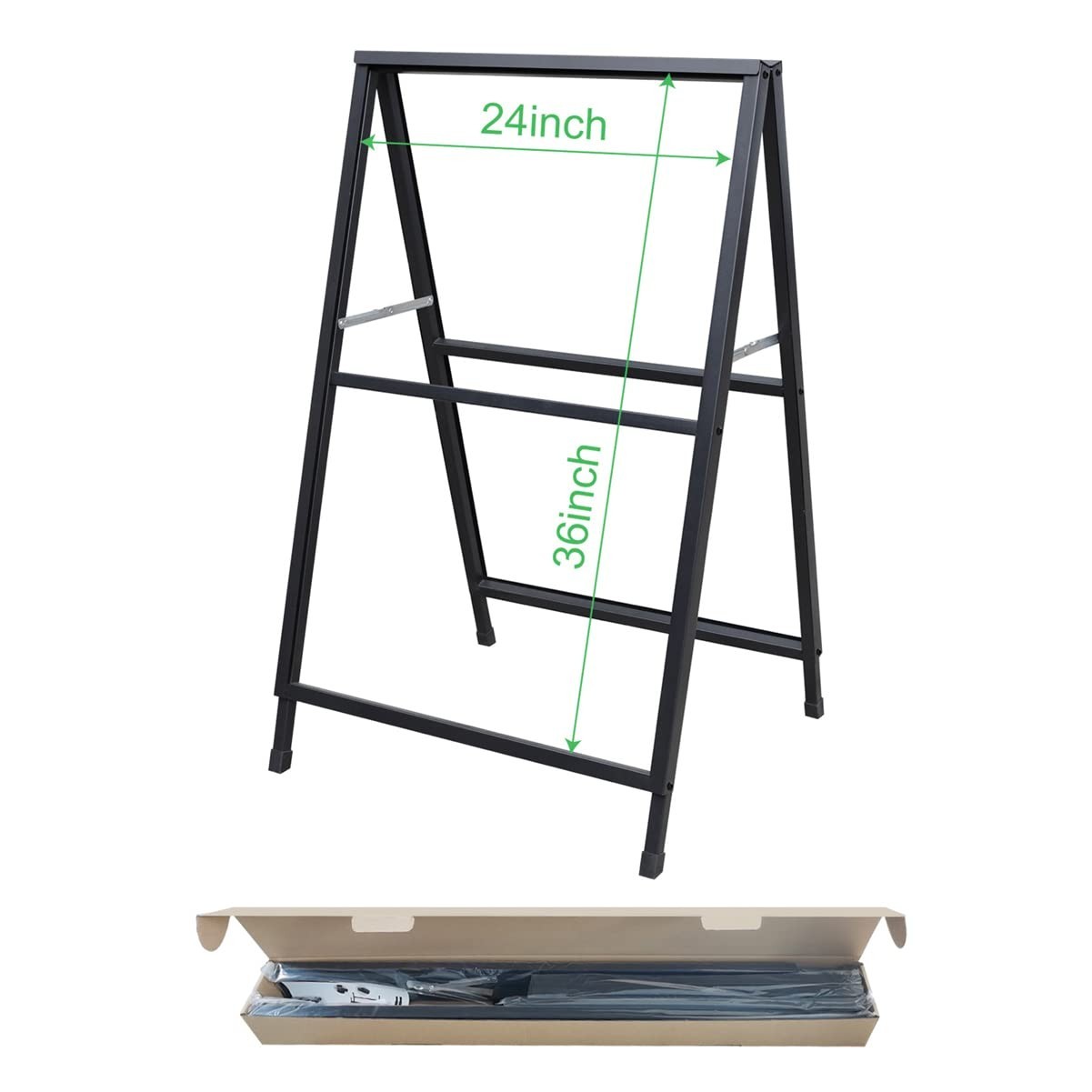 Heavy Duty A-Frame Sidewalk Sign 24×36 Inch Double-Sided Metal Display Board