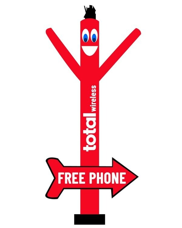 20ft Total Wireless Air Inflatable Dancer with Arrow Free Phone Without Blower