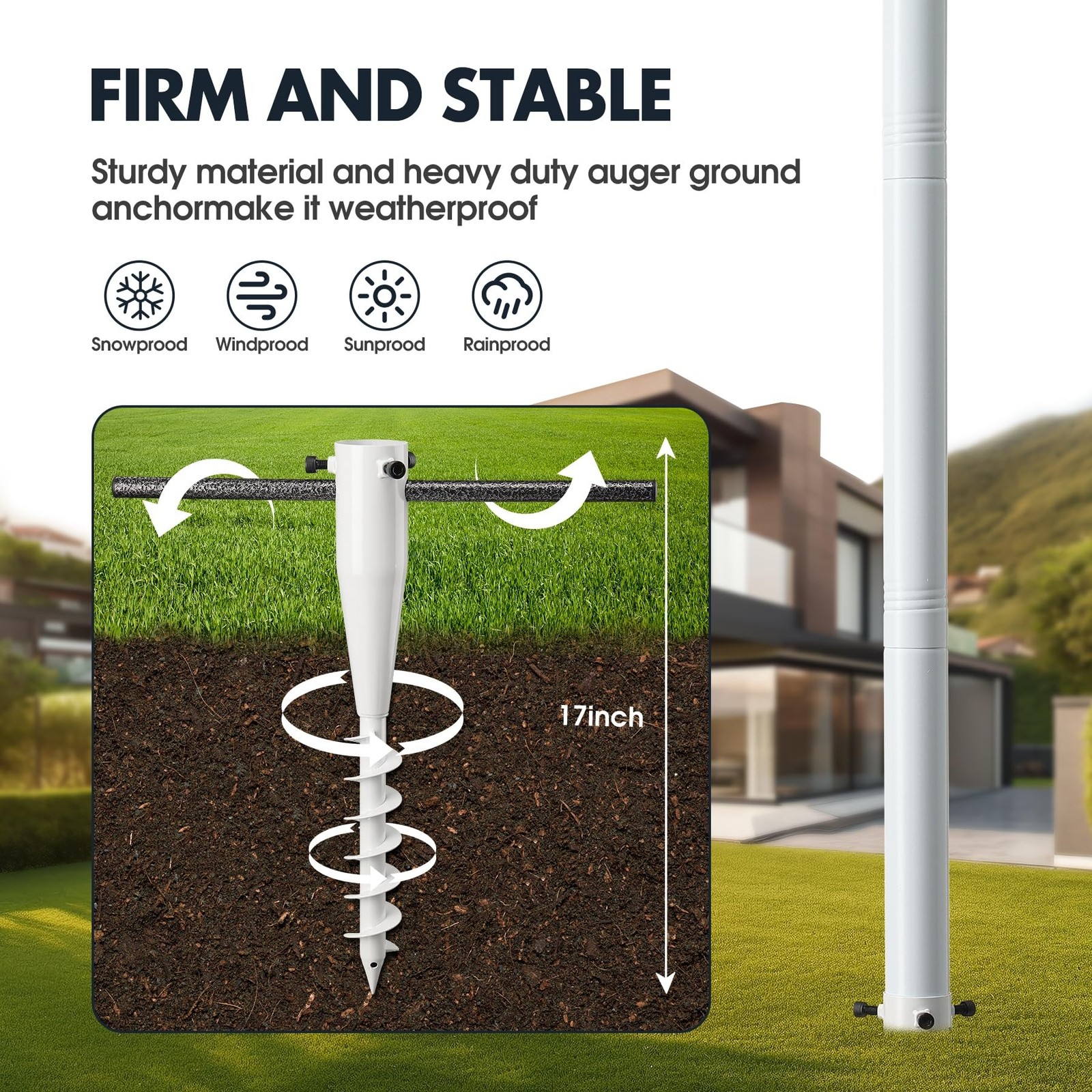 100&Prime; Heavy-Duty Alloy Real Estate Sign Post Commercial Yard Sign with 35&Prime; Arm…