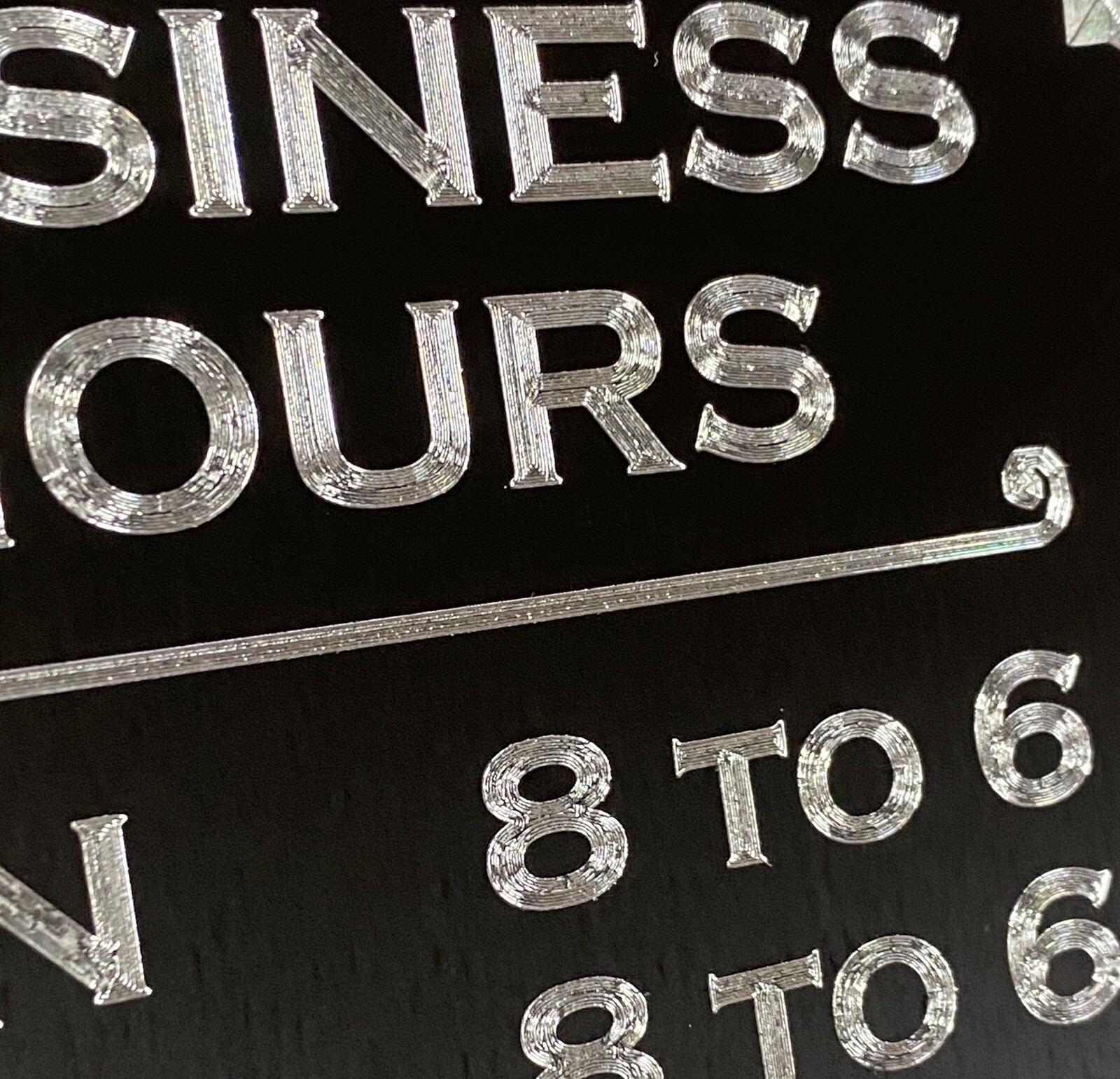 Diamond Etched Custom Business Store Hours 10×7 Aluminum Weatherproof Sign