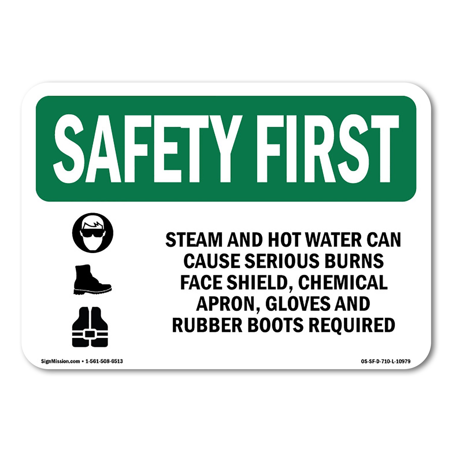 Steam And Hot Water Can Cause OSHA Safety First Sign Metal Plastic Decal