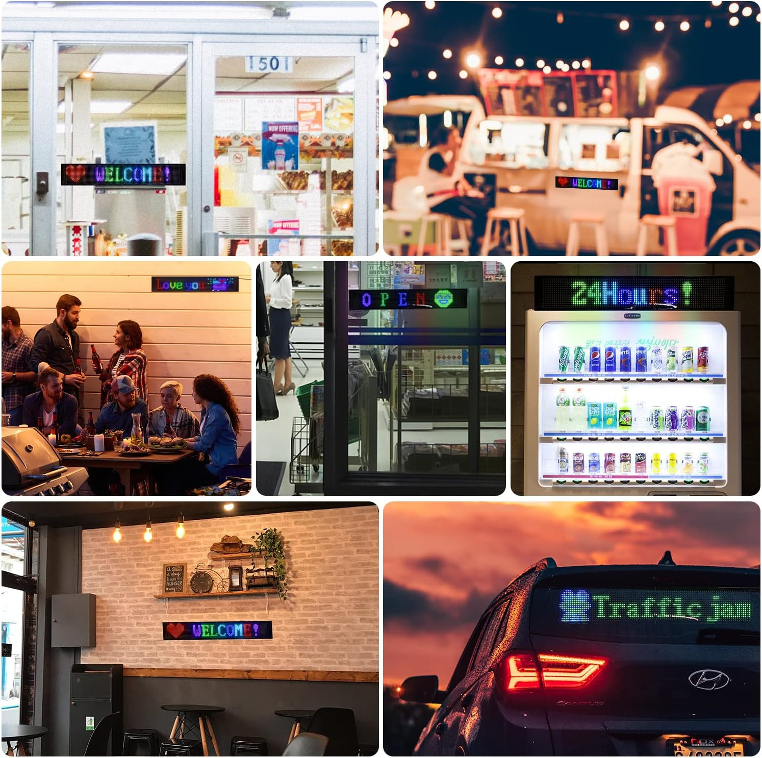 Customizable LED Scrolling Sign – Bright USB Flexible Display for Store & Car