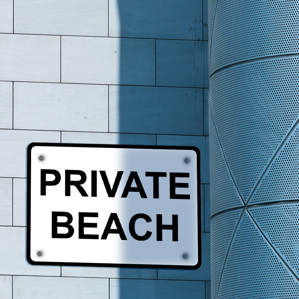 Horizontal Metal Sign Private Beach Property Weatherproof Street Signage
