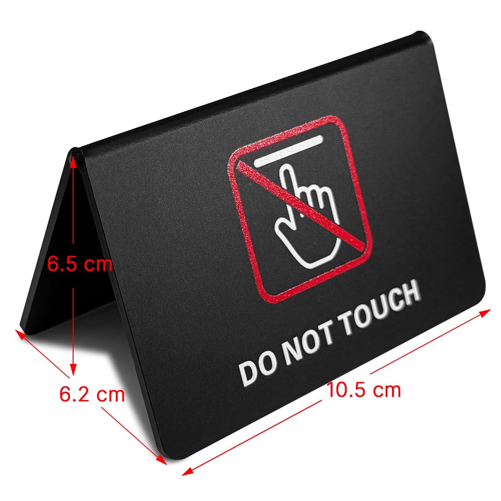 2 PCS DO NOT TOUCH Black Acrylic Double Sided Table Top Sign 4.1×2.6 Inch