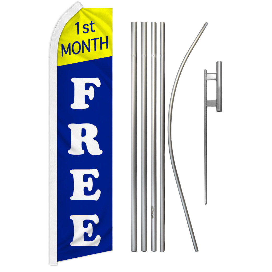1st Month Free Swooper Flutter Feather Advertising Flag Kit Units Available Rent