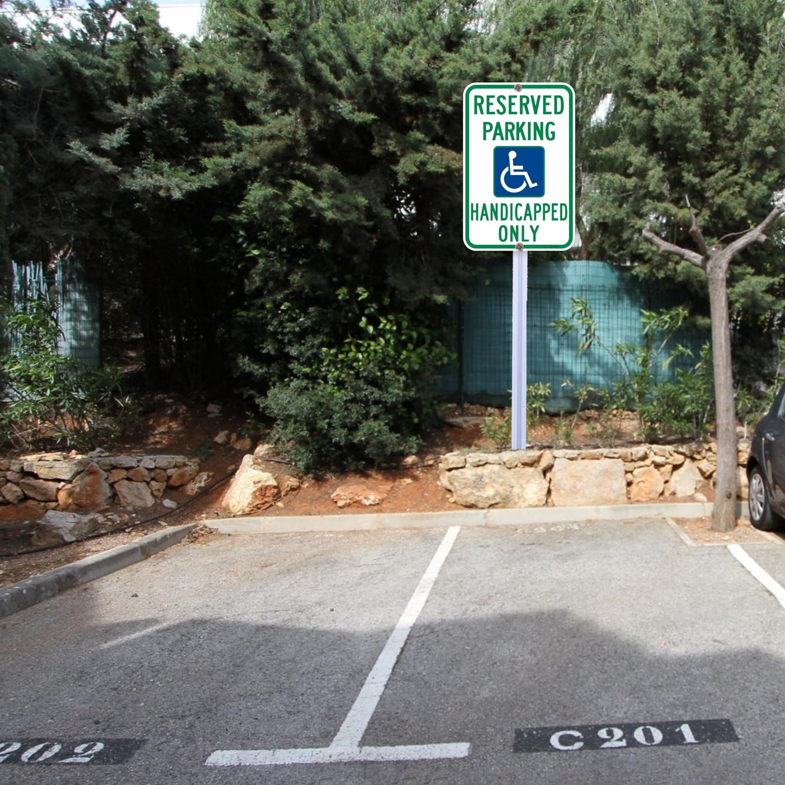 2 PCS 18×12 Inch Large Reserved Handicap Parking Sign Wheelchair Aluminum