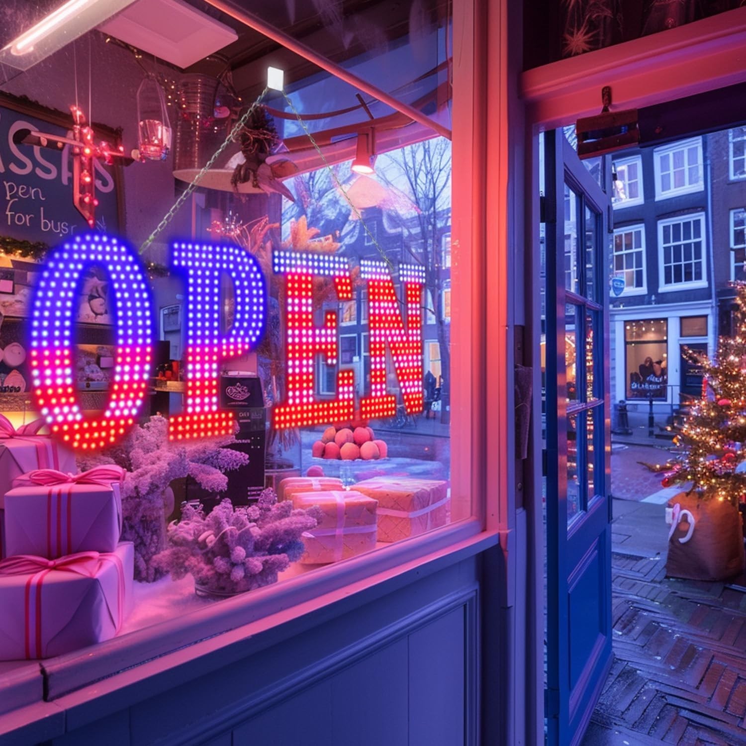 LED Open Signs For Business 30&Prime;X10&Prime; Ultra Bright Open Sign LED USA Flag Hanging