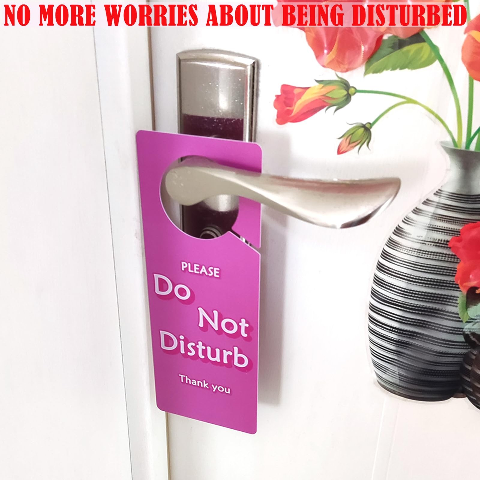 Do Not Disturb Door Hanger Sign,Pink Color-2 Pack Business Office Door Sign, …