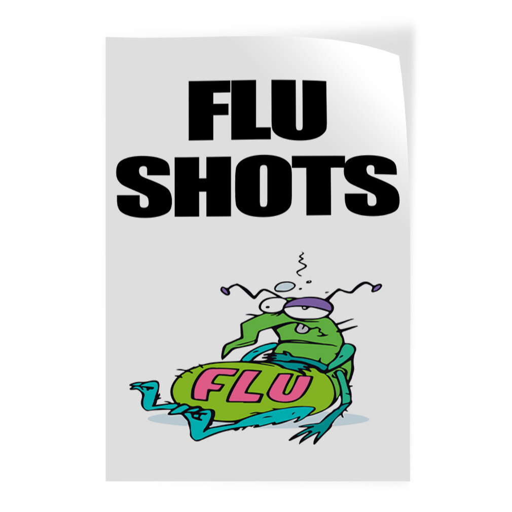 Door Decals Vertical Vinyl Stickers Multiple Sizes Flu Shots Health and Wellness