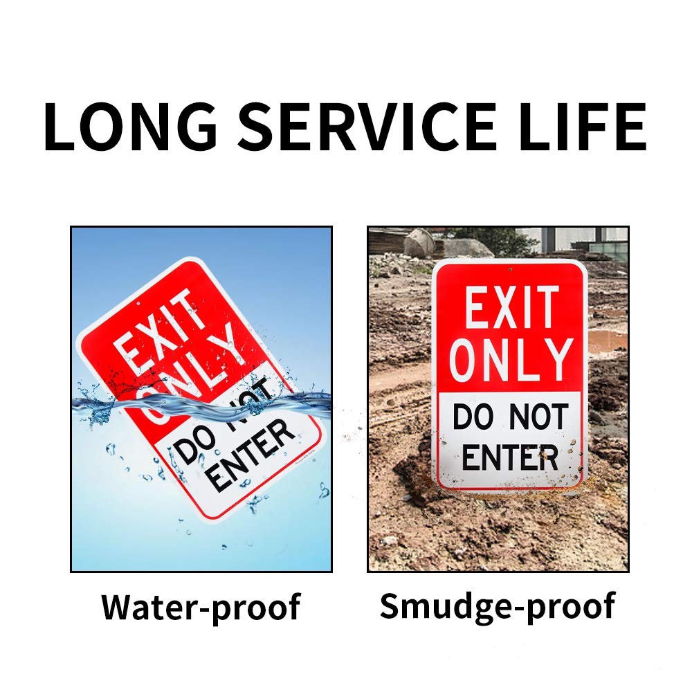 2 PCS Large Exit Only Do Not Enter Sign 18×12 Inch .04 Inch Aluminum