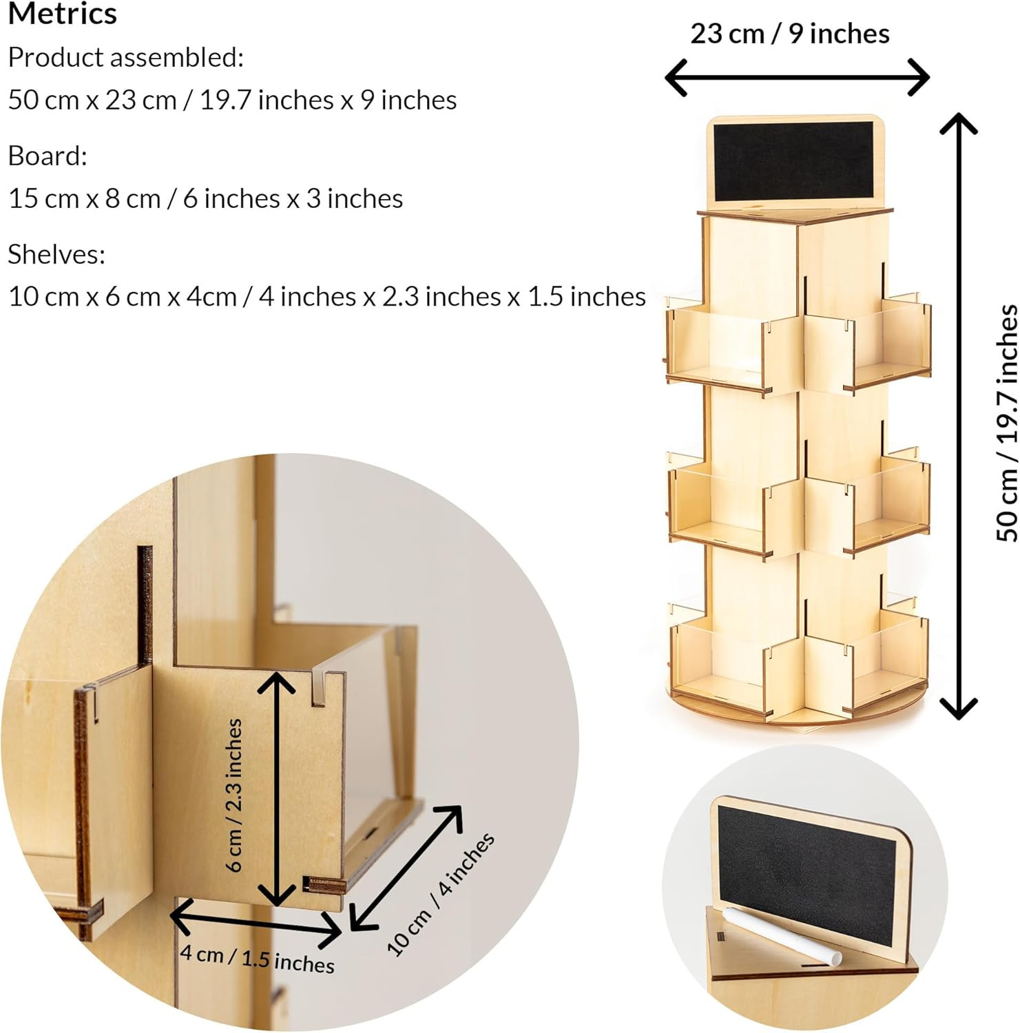 ODOXIA Sticker Display Stand | Tabletop Rotating Stand Wood | Sticker Display St