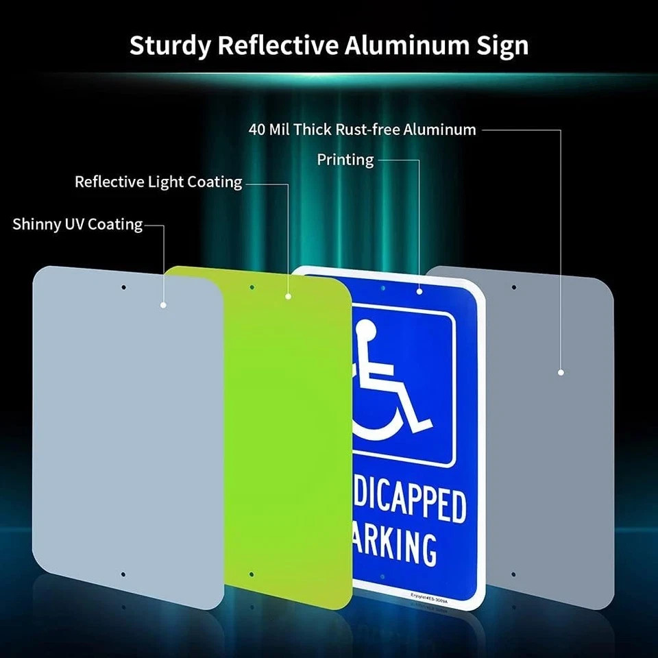 Large Handicap Parking Sign, 18&Prime; X 12&Prime;, Rust Free Aluminum, Reflective