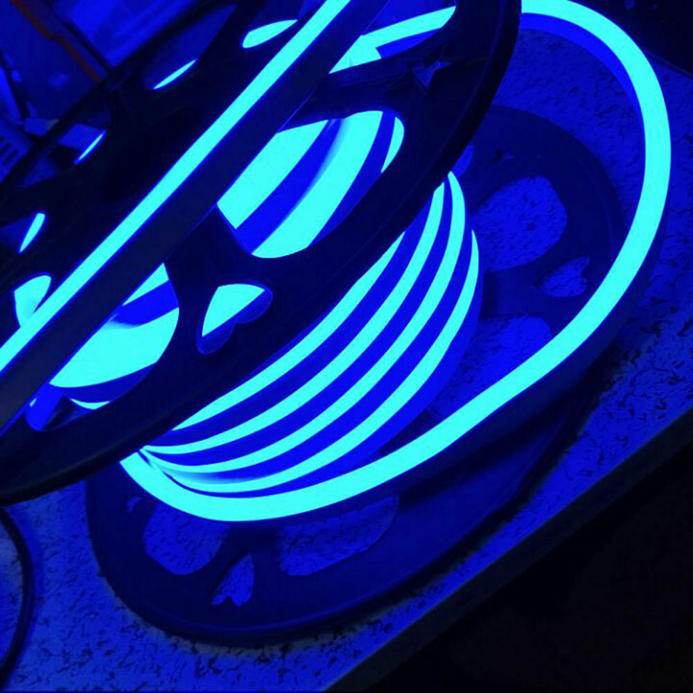 Blue 330ft 110V Waterproof LED Neon Rope Light Strip Outdoor DIYSign Lighting US