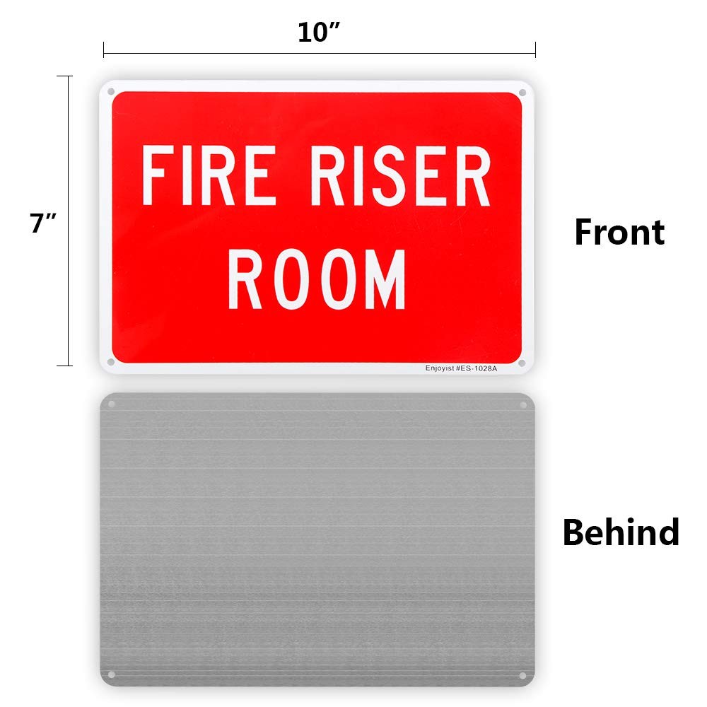 Fire Riser Room Sign 10×7 Inch 0.04 Aluminum Reflective Weatherproof Safety