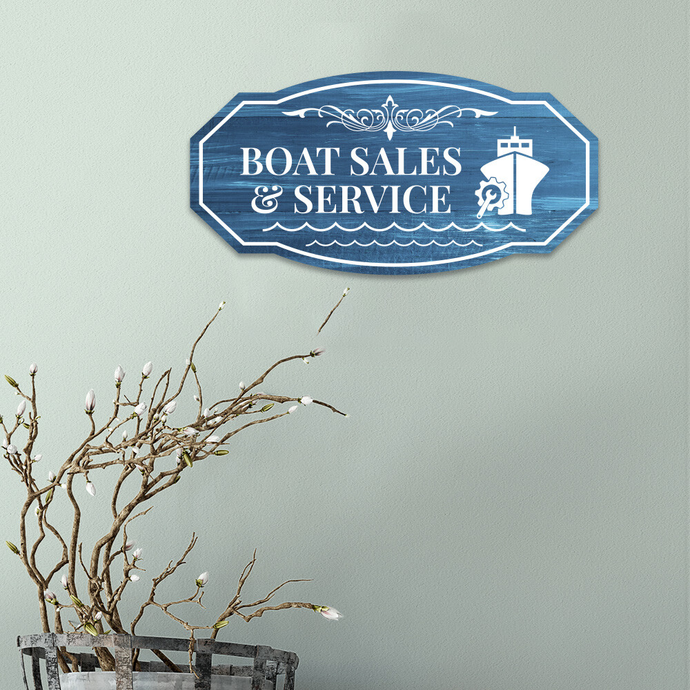 Victorian Plus Boat Sales & Service Wall or Door Sign | Harbor Marina Signage