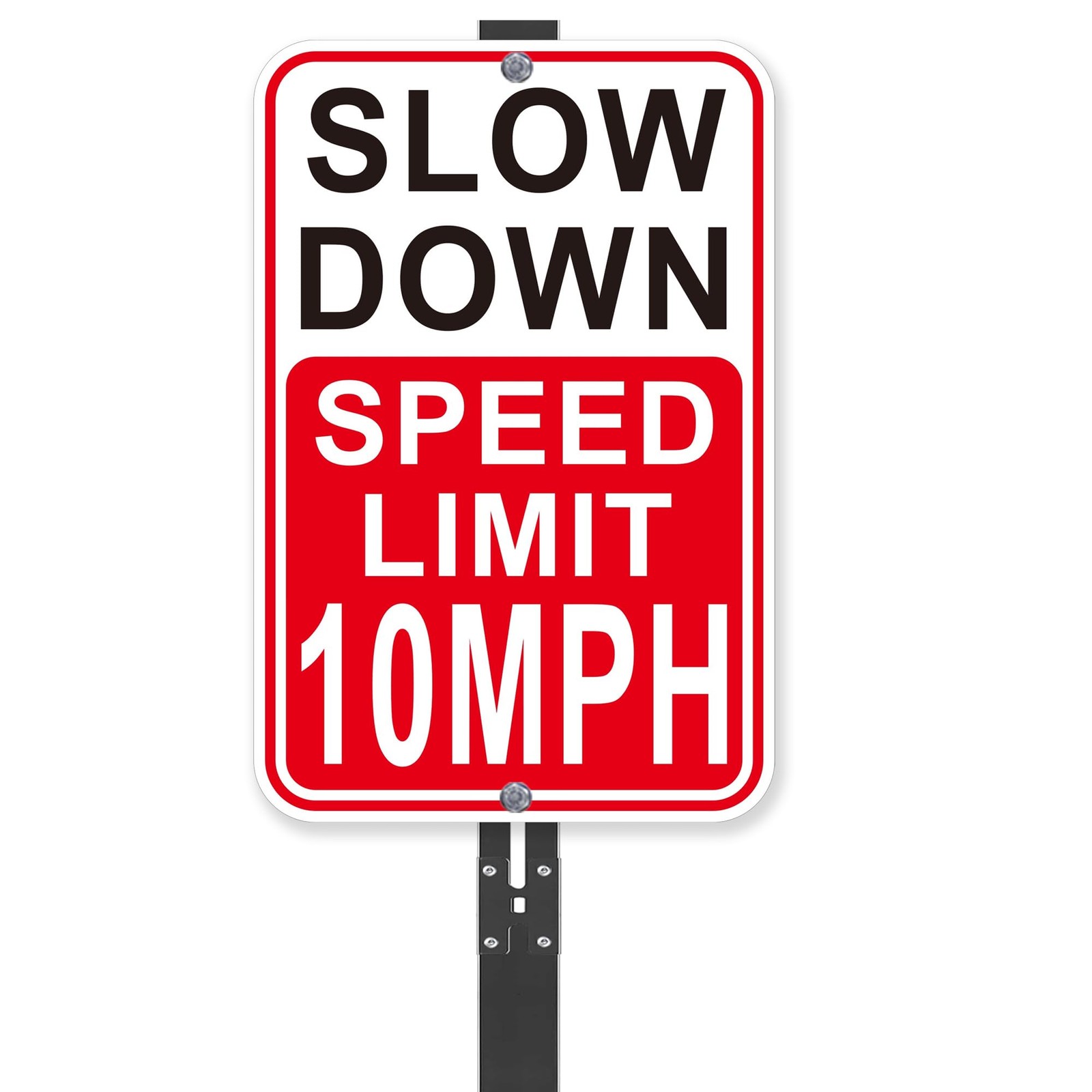 2 Pack Slow Down Speed Limit 10MPH Sign 18×12 Reflective Aluminum Fade Resistant