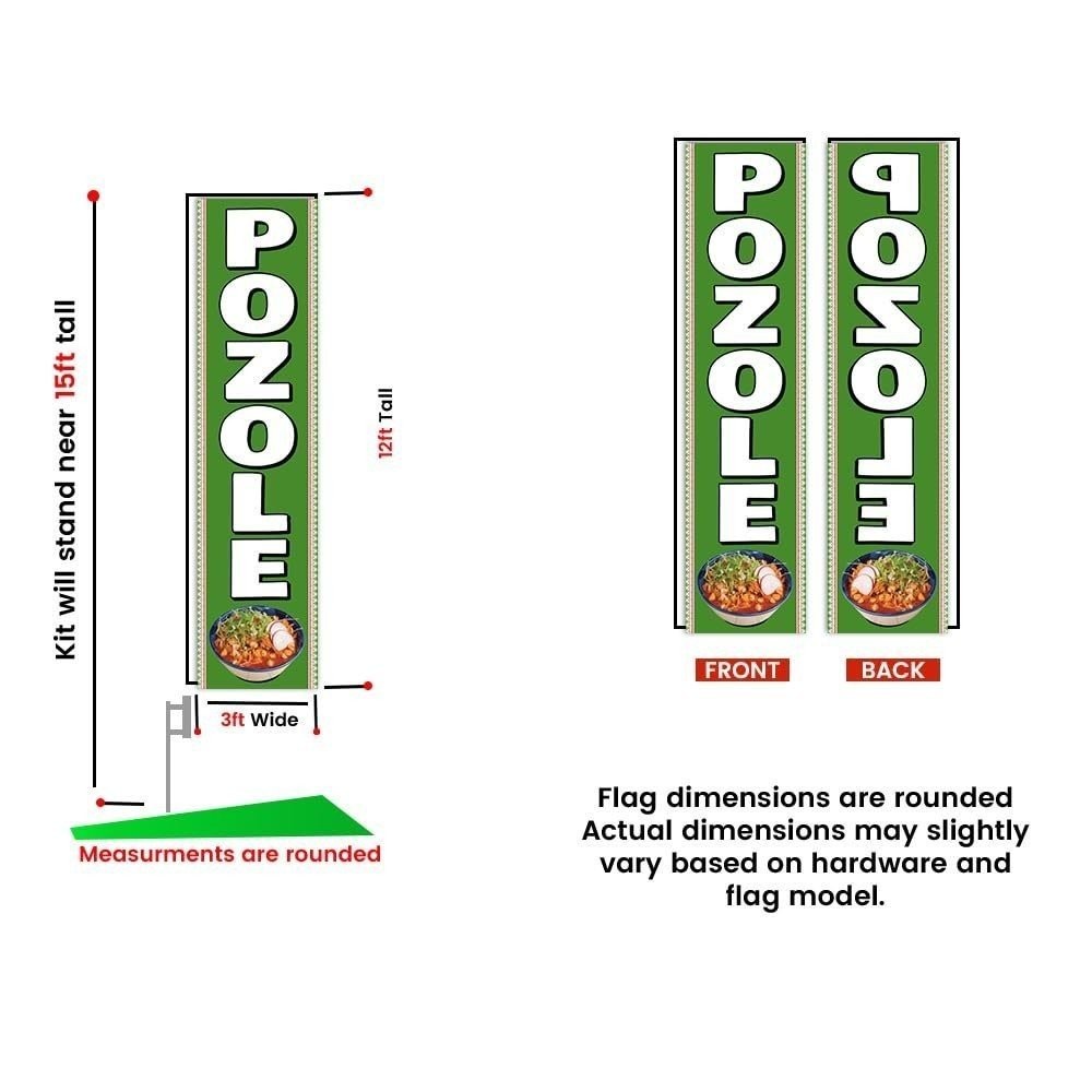 POZOLE Mexican Food Sign – Outdoor Advertising Rectangle Feather Banner…